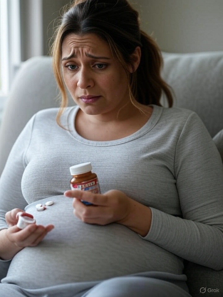 Pregnant woman sick from taking too much Tylenol in Trump protest.