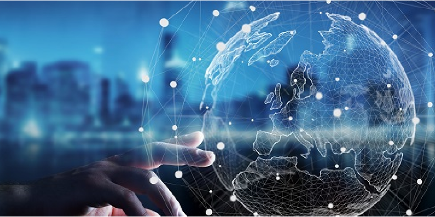 a hand touching the globe