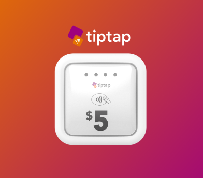tiptap device on colourful background