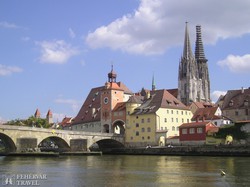 Regensburg óvárosa a dómmal