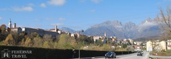 Belluno szép fekvésű városa a Dolomitok déli lábainál