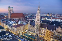 München belvárosa adventi díszben