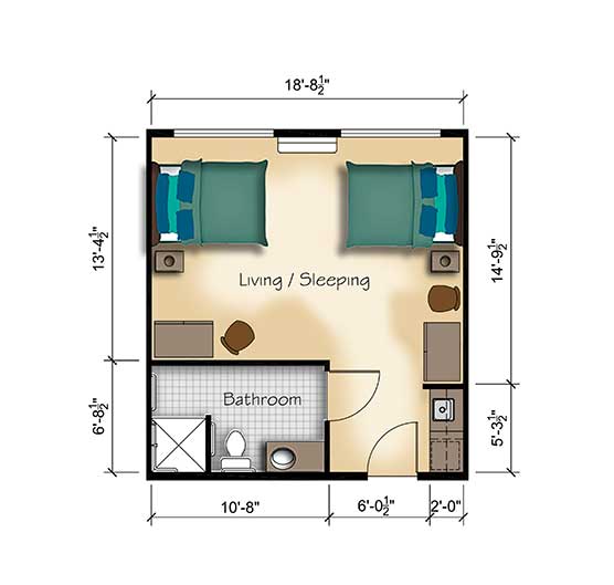 Shared room at Magnolia Place Alzheimer's Special Care Center
