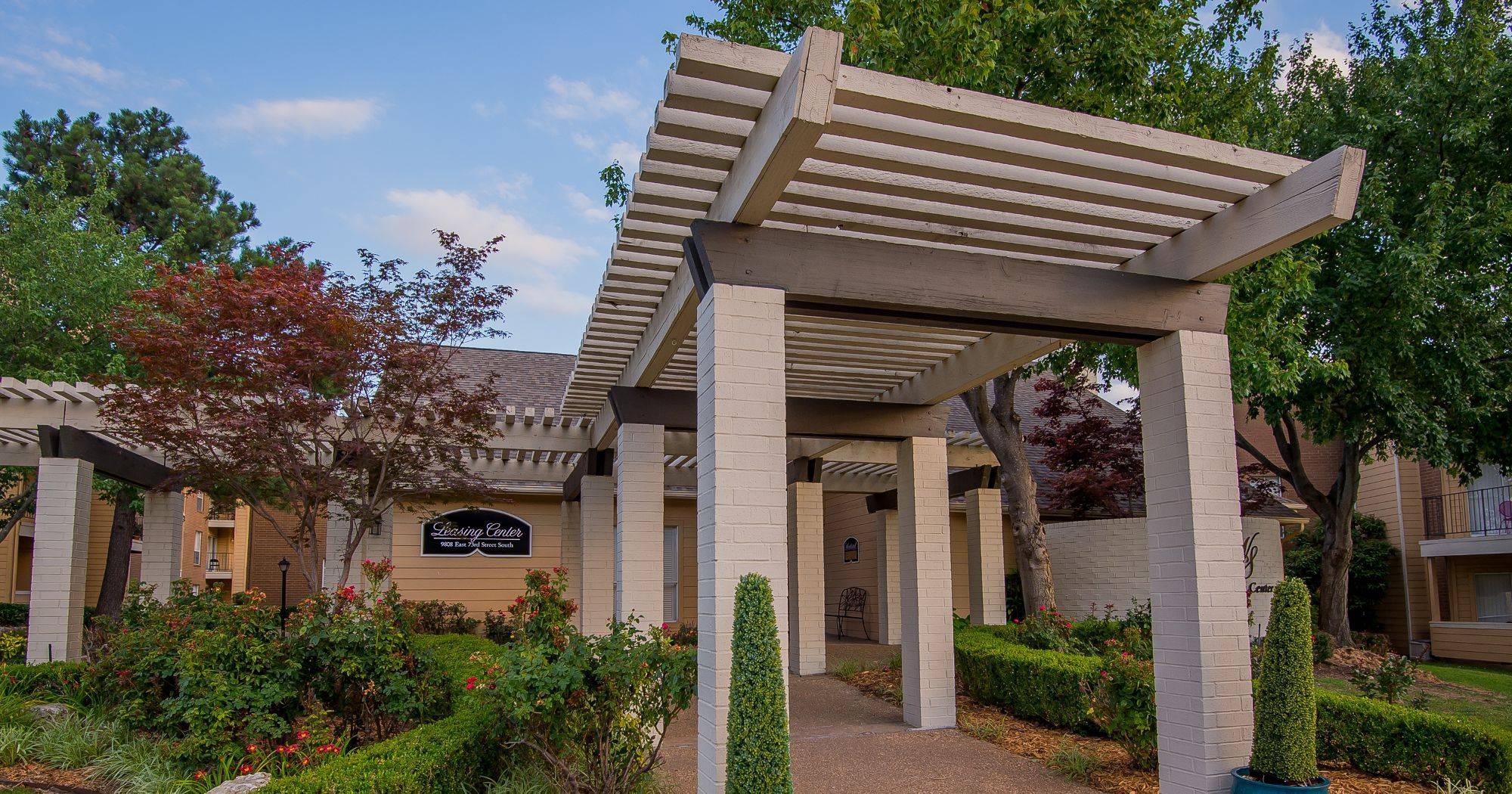 The entrance to apartments at Windsail Apartments