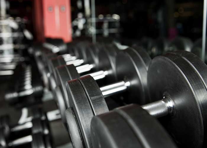 Aster in Dublin, California has an industrial-inspired gym!
