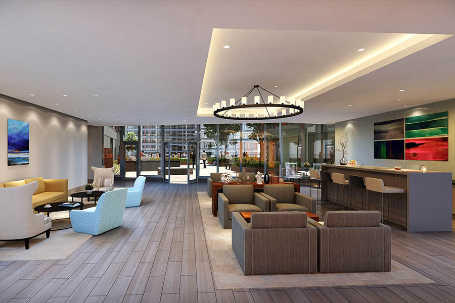 Lounge at VIA Seaport Residences