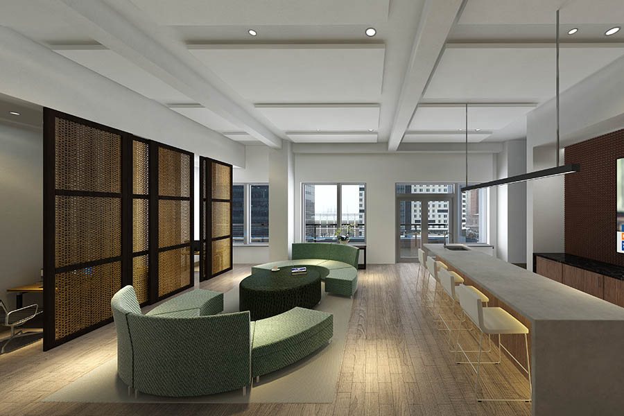 Community clubhouse at VIA Seaport Residences
