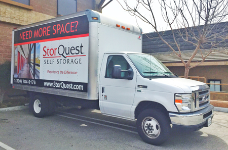 Moving truck and driver at Westlake Village self storage
