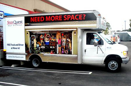 Moving truck and driver at Tampa self storage