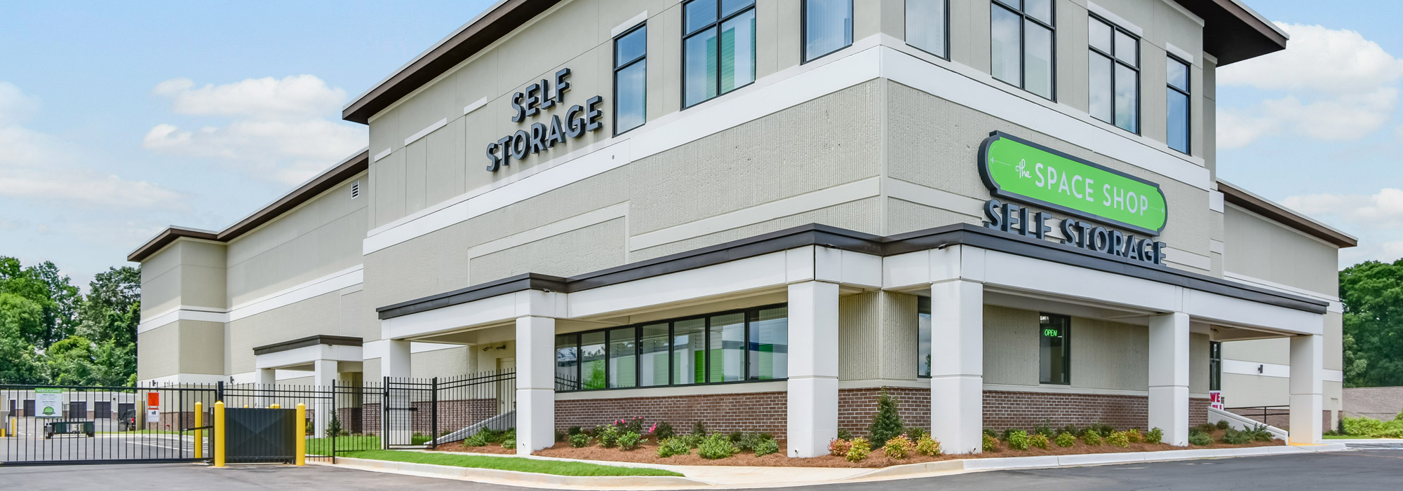 Exterior shot of Space Shop Self Storage in Snellville