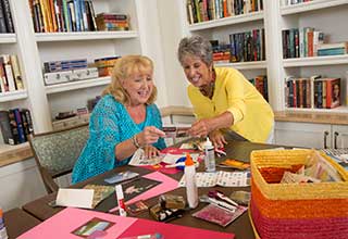 Senior living residents crafting in Richmond