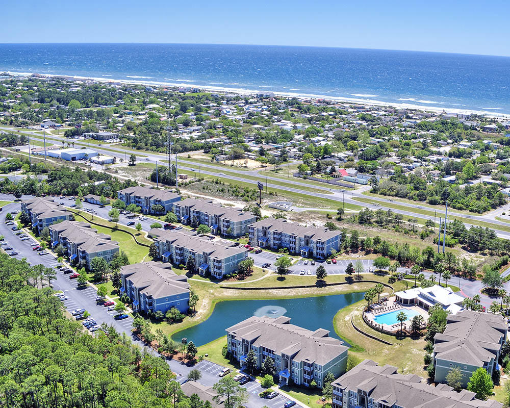 florida coast aerial over The Retreat at PCB