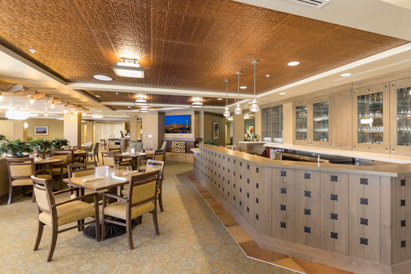 Dining room at senior living in Seattle