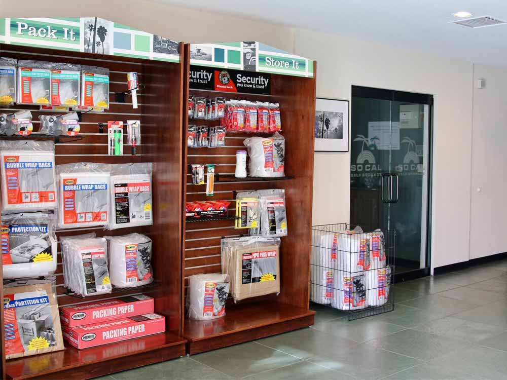 Packing supplies at SoCal Self Storage