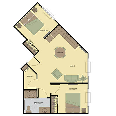 Two Bedroom Corner at Royal Columbian Retirement Inn