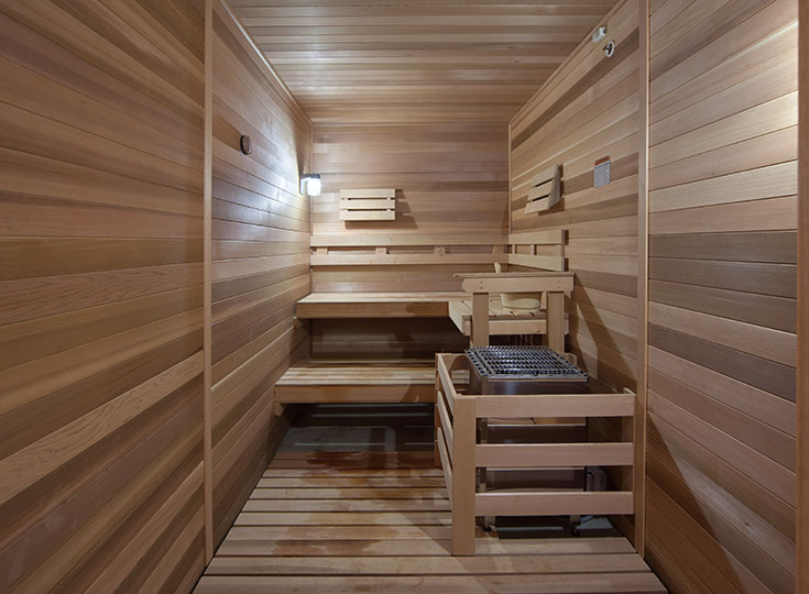 Skye at Arbor Lakes offers a sauna for residents to relax.