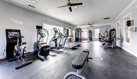 Fitness center at The Marq at Brookhaven.