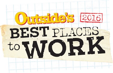 Outside Magazine Best Places to Work Logo Text on Blueprint