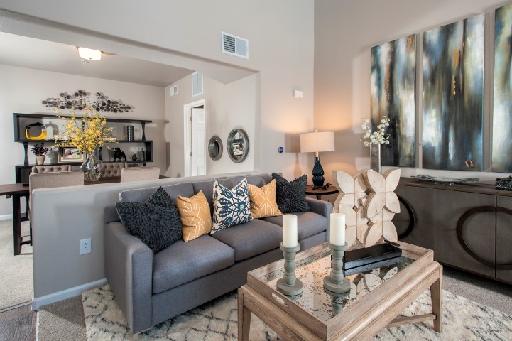 Bright modern kitchen at Venu at Galleria Condominium Rentals in Roseville