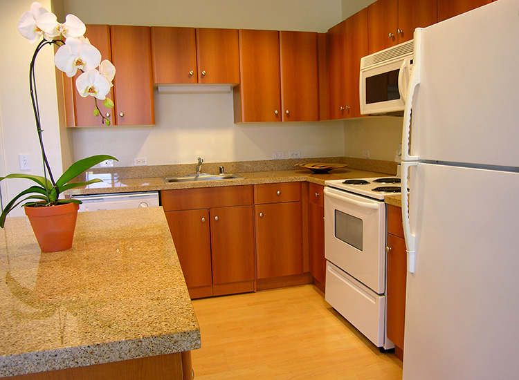 1010 Pacific Apartments offers stylishly appointed kitchens