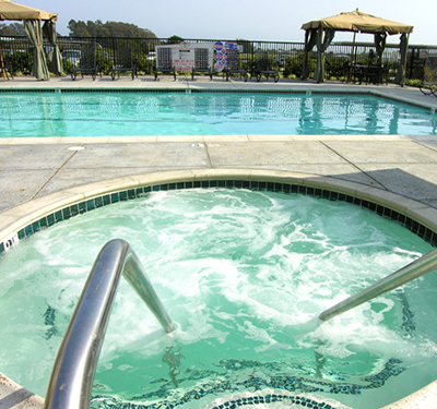 Wonderful community amenities, such as a swimming pool, at Pacific Shores