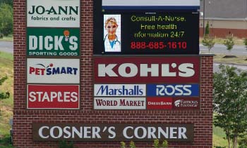 Major retailer's at Cosner’s Corner.