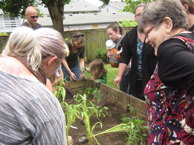 Staff and residents at Chateau Gardens Memory Care.