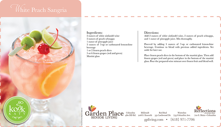 White Peach Sangria at Garden Place Senior Living