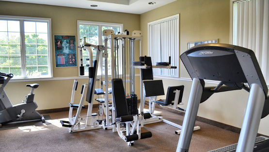 Exercise room at apartments in Levittown
