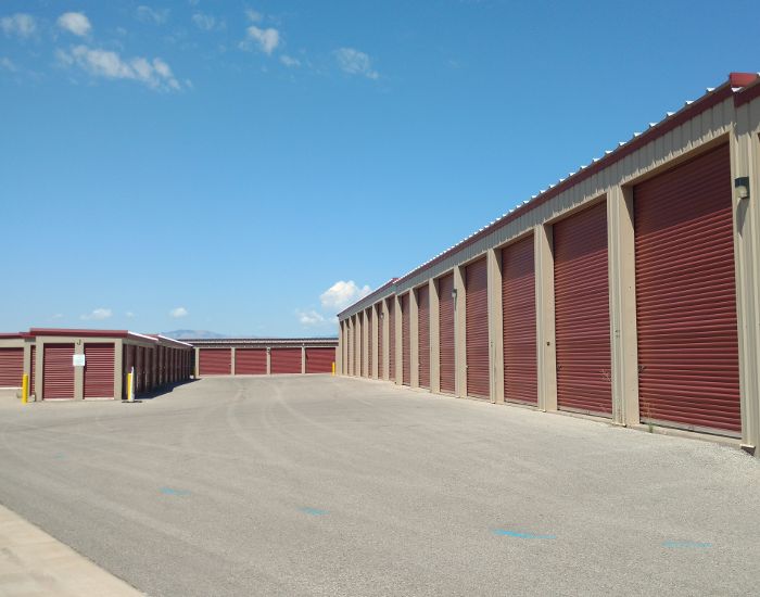 Storage facility exterior storage units at Towne Storage