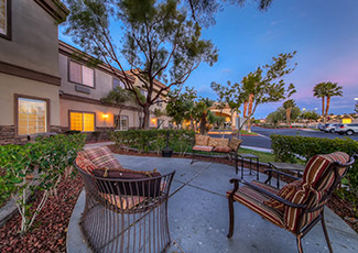 Patio of our senior living facility in Henderson