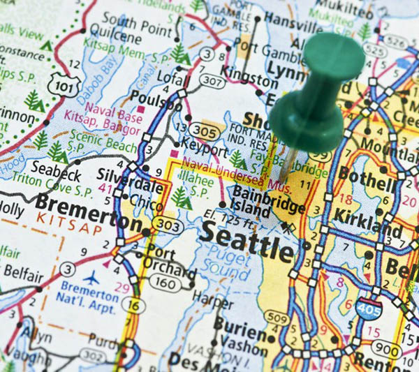 Map of neighborhood of Merrill Gardens at Kirkland
