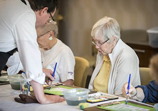 Painting time at senior living in Tacoma
