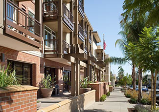 Sidewalk outside our senior living facility in San Diego