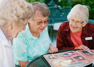 Happy residents at senior living in Seattle