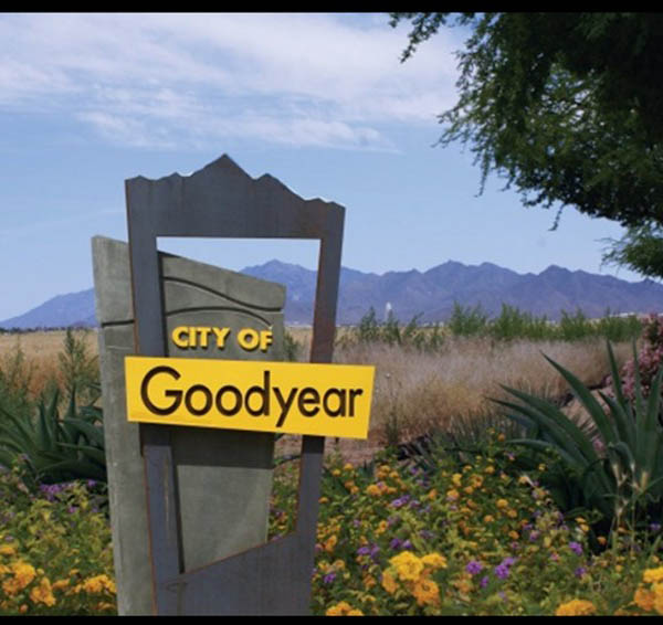 Sign in the neighborhood of Goodyear senior living