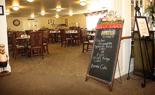 Carriage Court of Hilliard chalkboard menu in Hilliard