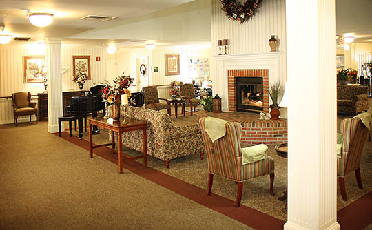 Carriage Court of Hilliard fireplace in Hilliard
