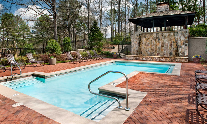 View of the clubhouse at Rockledge Apartments in Marietta, Georgia