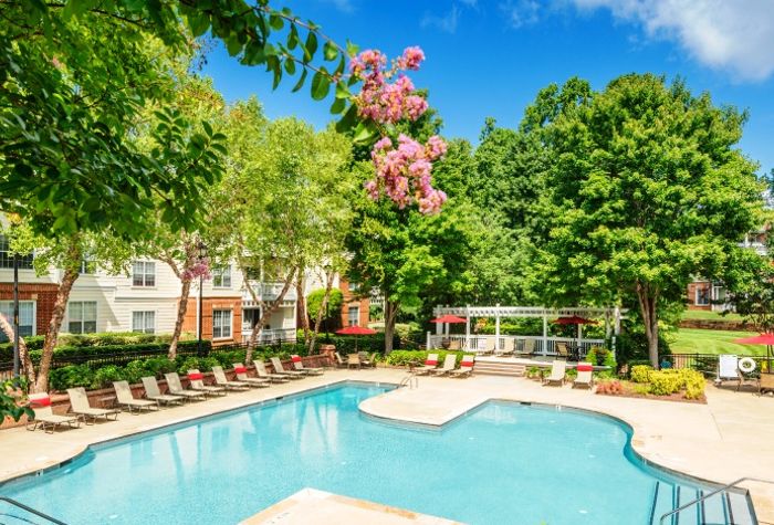 Tennis courtyard at The Village Apartments