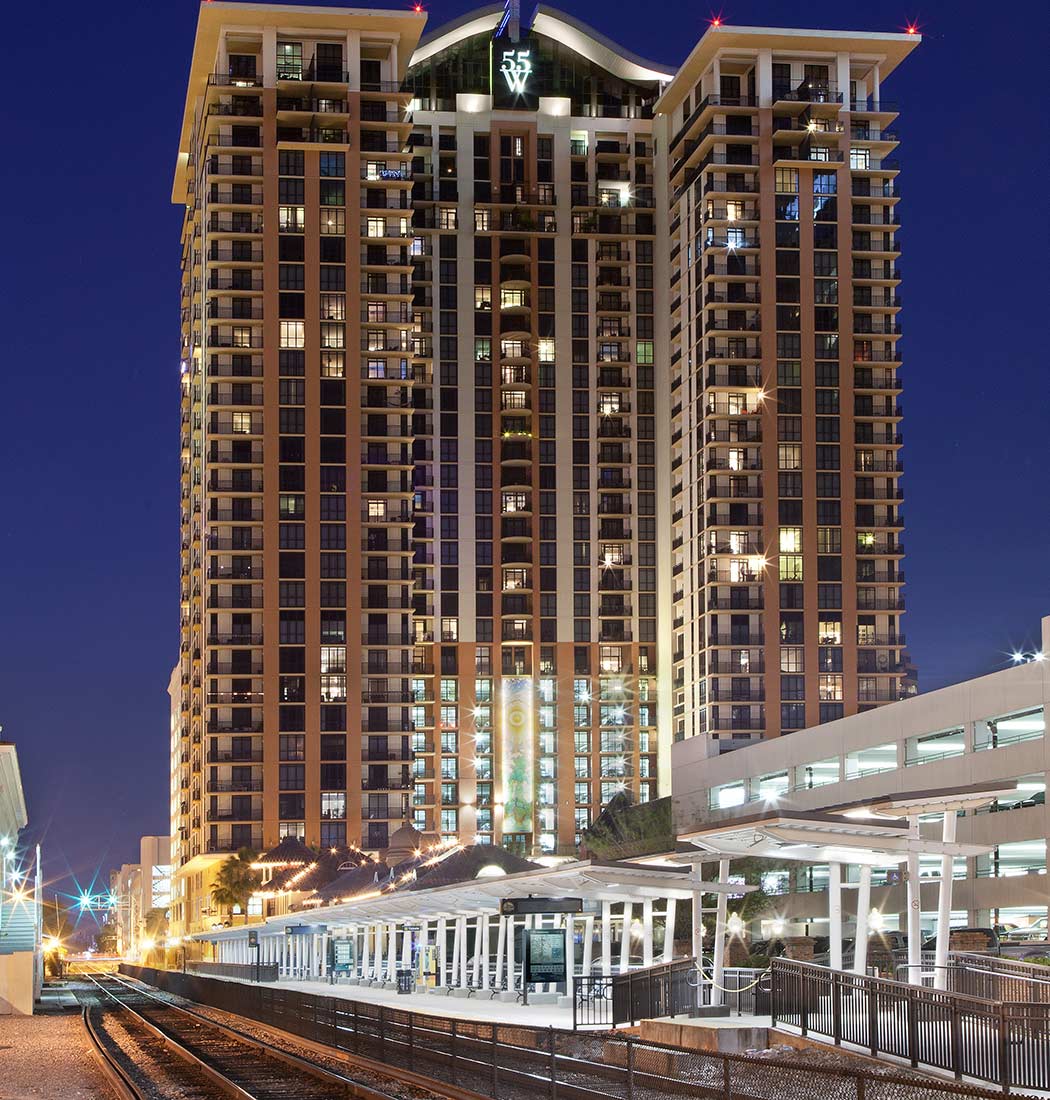SunRail Church Street station is just outside your door at 55 West Apartments