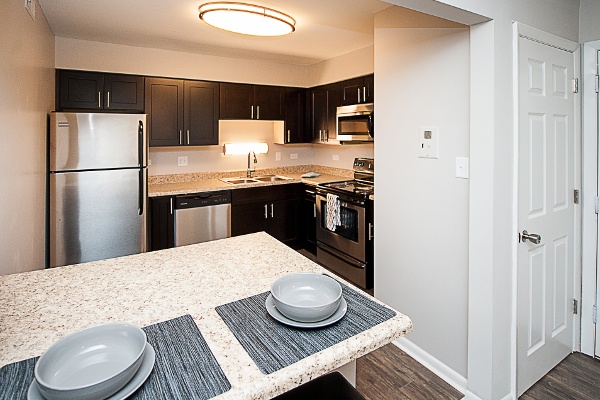 Modern kitchen area at Mount Prospect Greens Apartments