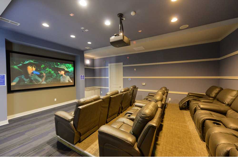 Community movie room at Cabana Club and Galleria Club