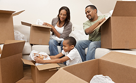family unpacking in Dunbar