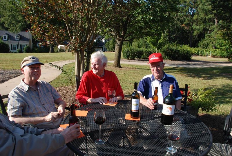 Men's happy hour outside at The Clinton Presbyterian Community