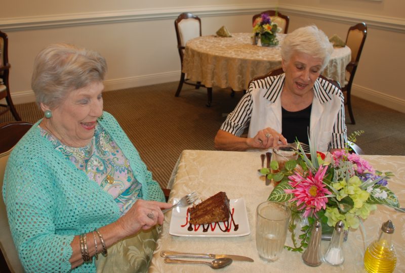 Ladies enjoying desert at The Clinton Presbyterian Community