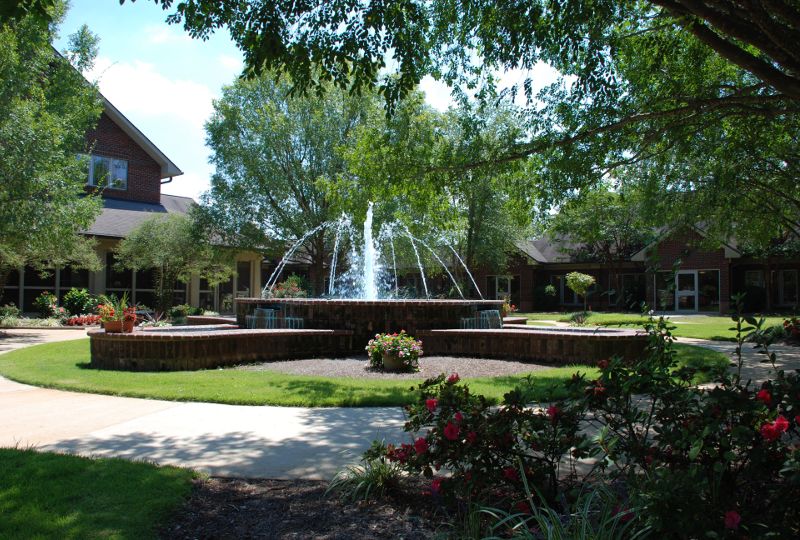 beautiful fountain at The Foothills Presbyterian Community in Easley, SC