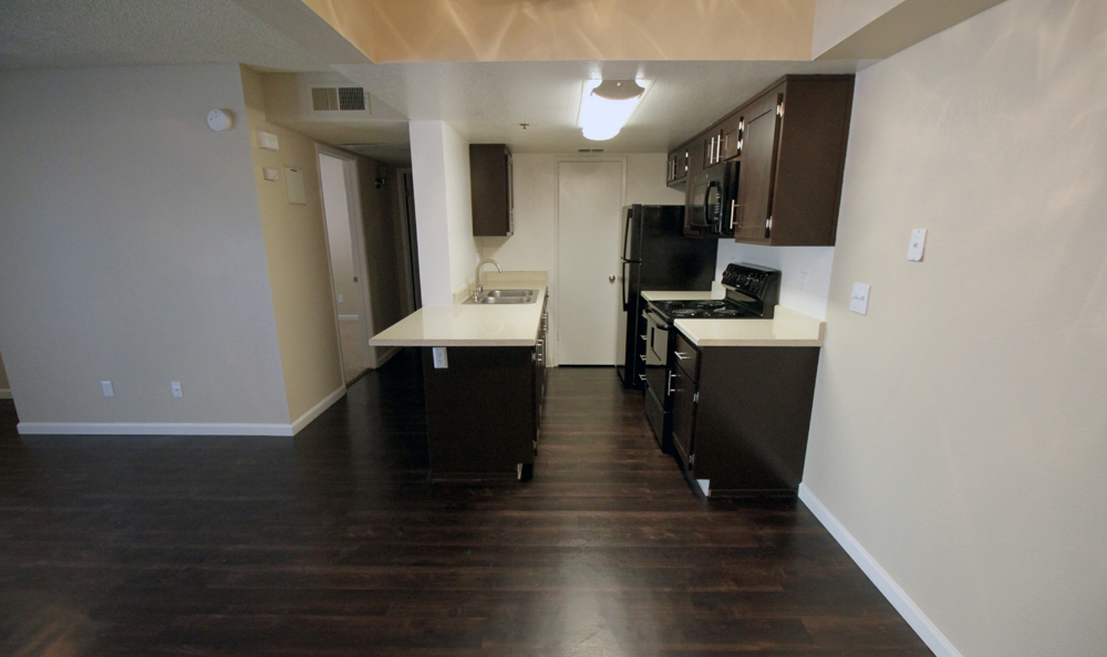 Dining room at Parkside Commons Apartments in San Leandro