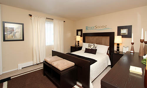 Bedroom at Riverstone Apartments in Bolingbrook