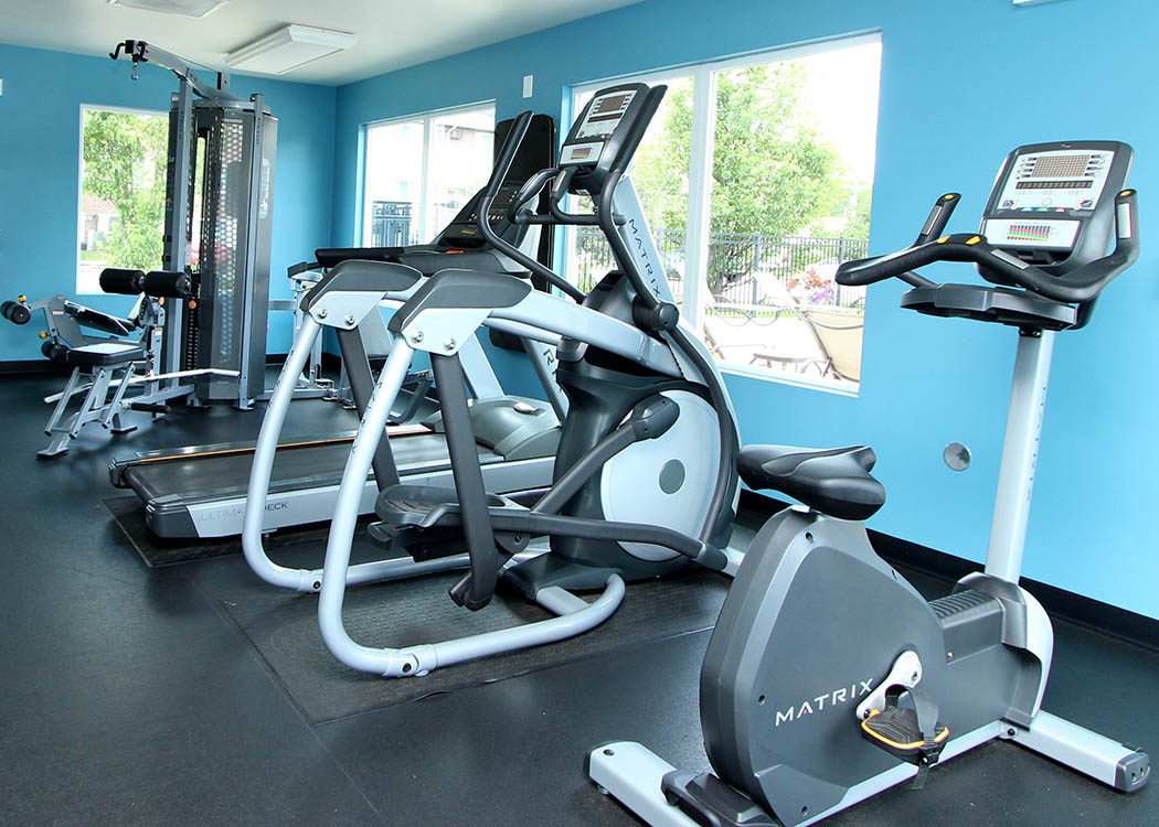 State of the fitness center at Westline Apartments in Hanover Park